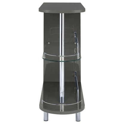 Coaster Furniture Adolfo 101073 Rectangular 2-tier Home Bar Table - Grey High Gloss IMAGE 2