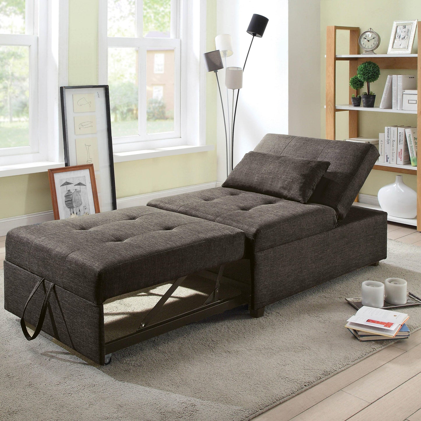  Furniture of America Oona Fabric Twin Ottoman CM2543DG IMAGE 5