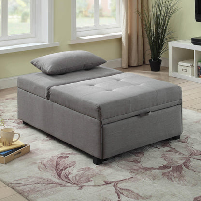  Furniture of America Oona Fabric Twin Ottoman CM2543GY IMAGE 1