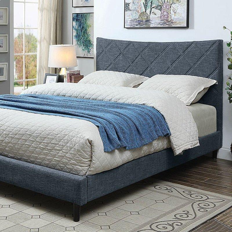  Furniture of America Estarra Full Upholstered Platform Bed CM7073BL-F-BED IMAGE 1
