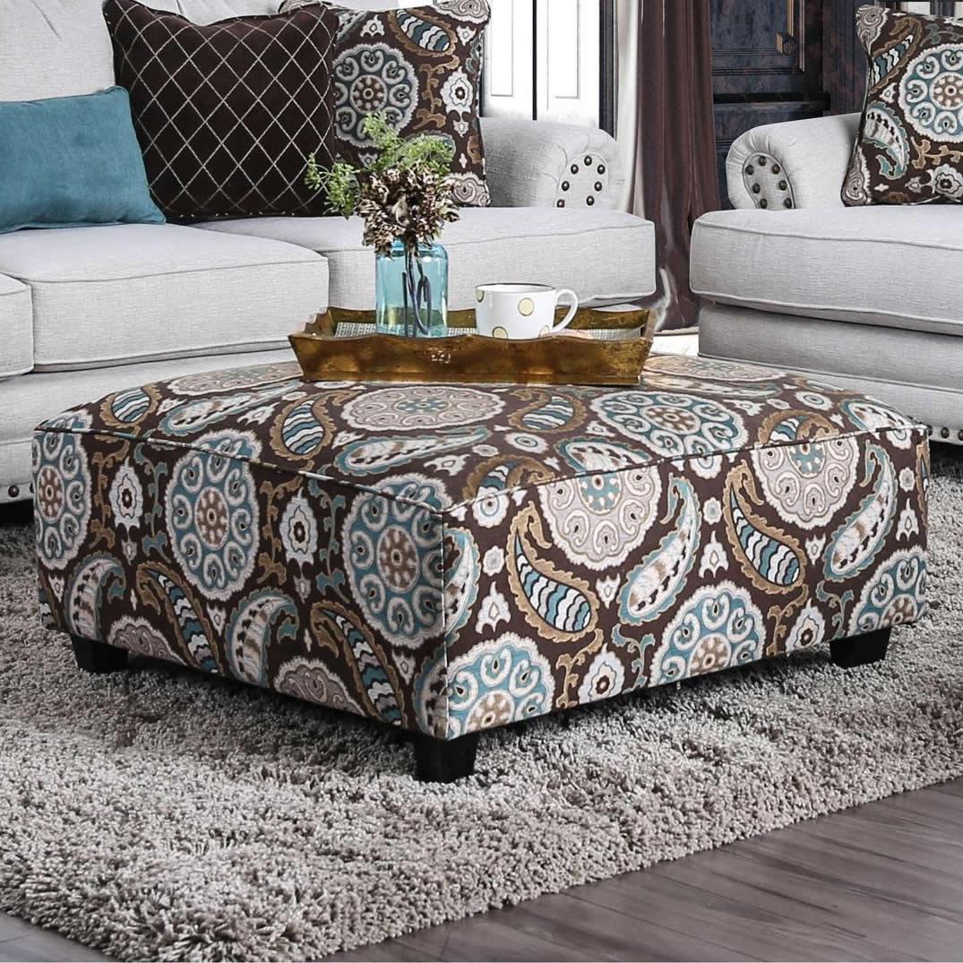 Furniture of America Amani Fabric Ottoman SM8120-OT IMAGE 1