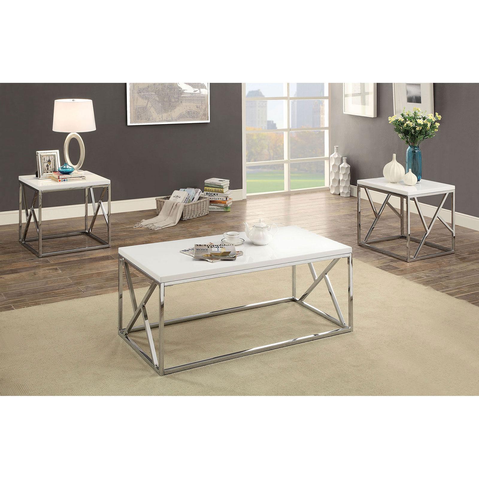  Furniture of America Kuzen Occasional Table Set CM4811WH-3PK IMAGE 1