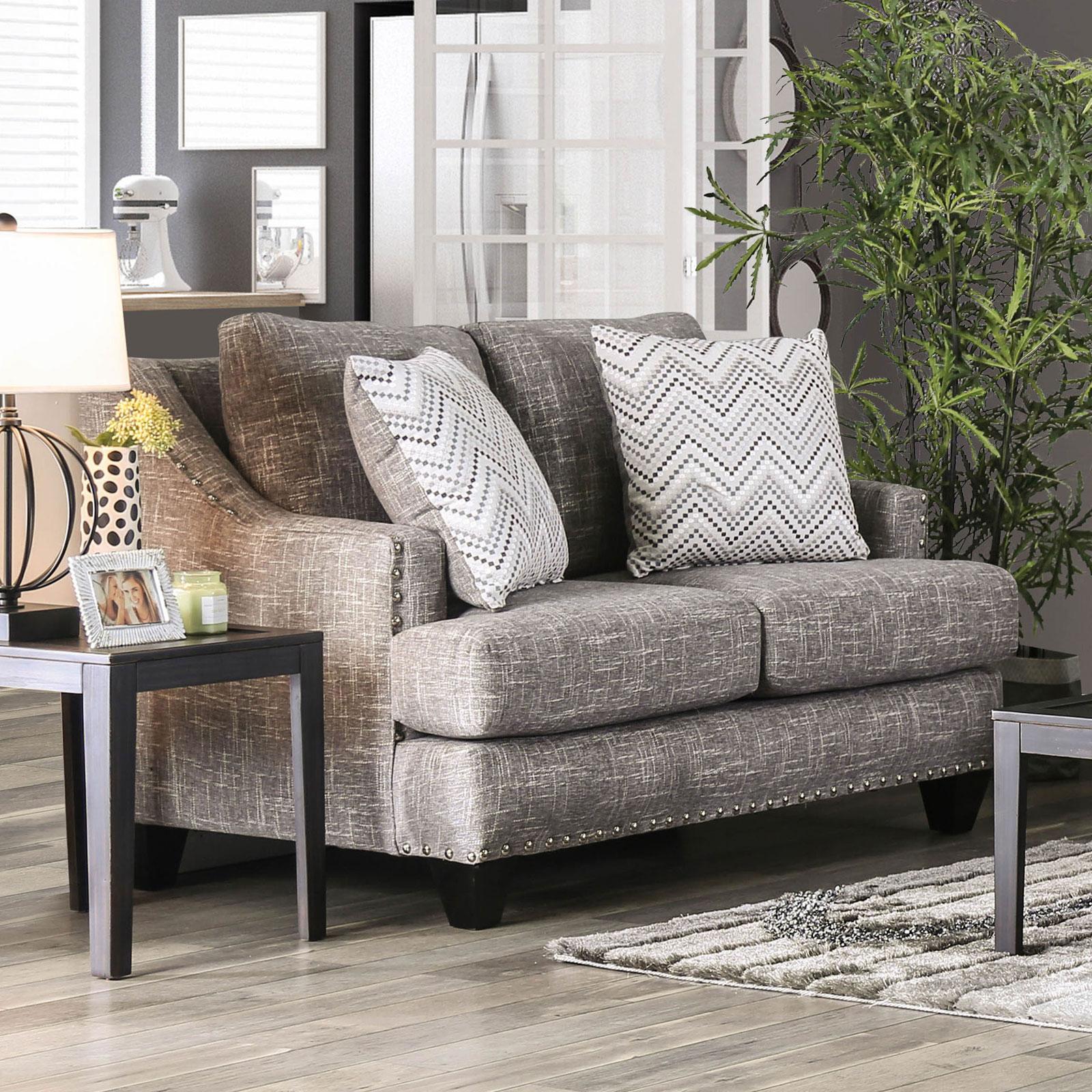  Furniture of America Erika Stationary Fabric Loveseat SM6420-LV IMAGE 1