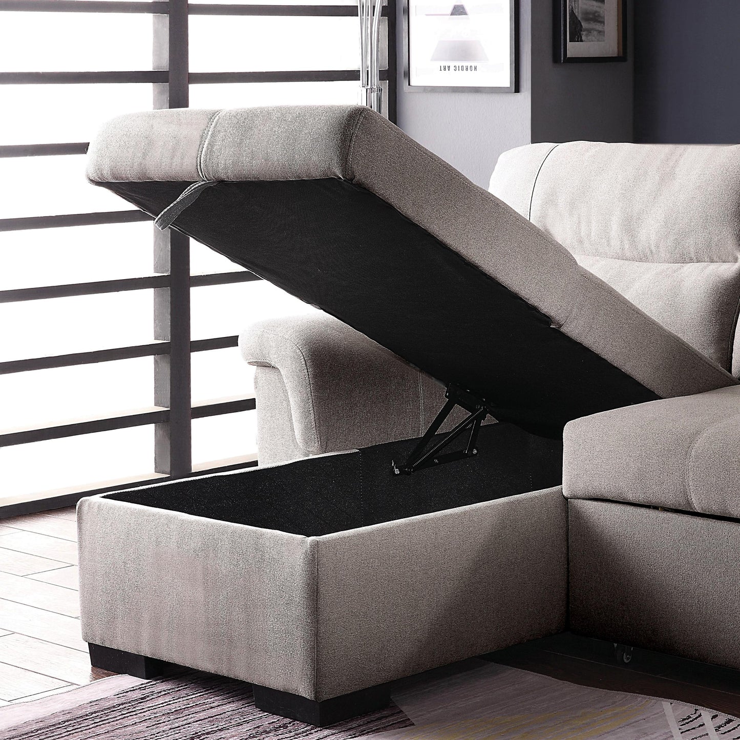  Furniture of America Anabel Fabric Sleeper Sectional CM6023-SECT IMAGE 5