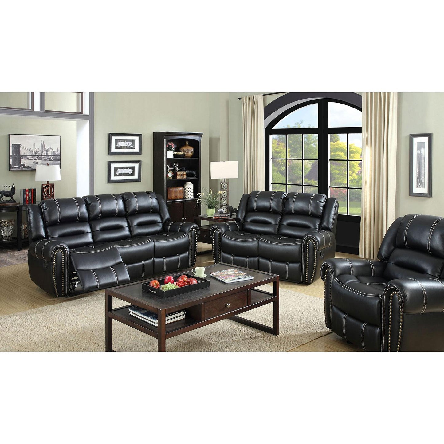  Furniture of America Frederick Power Reclining Leatherette Loveseat CM6130LV-PM IMAGE 4
