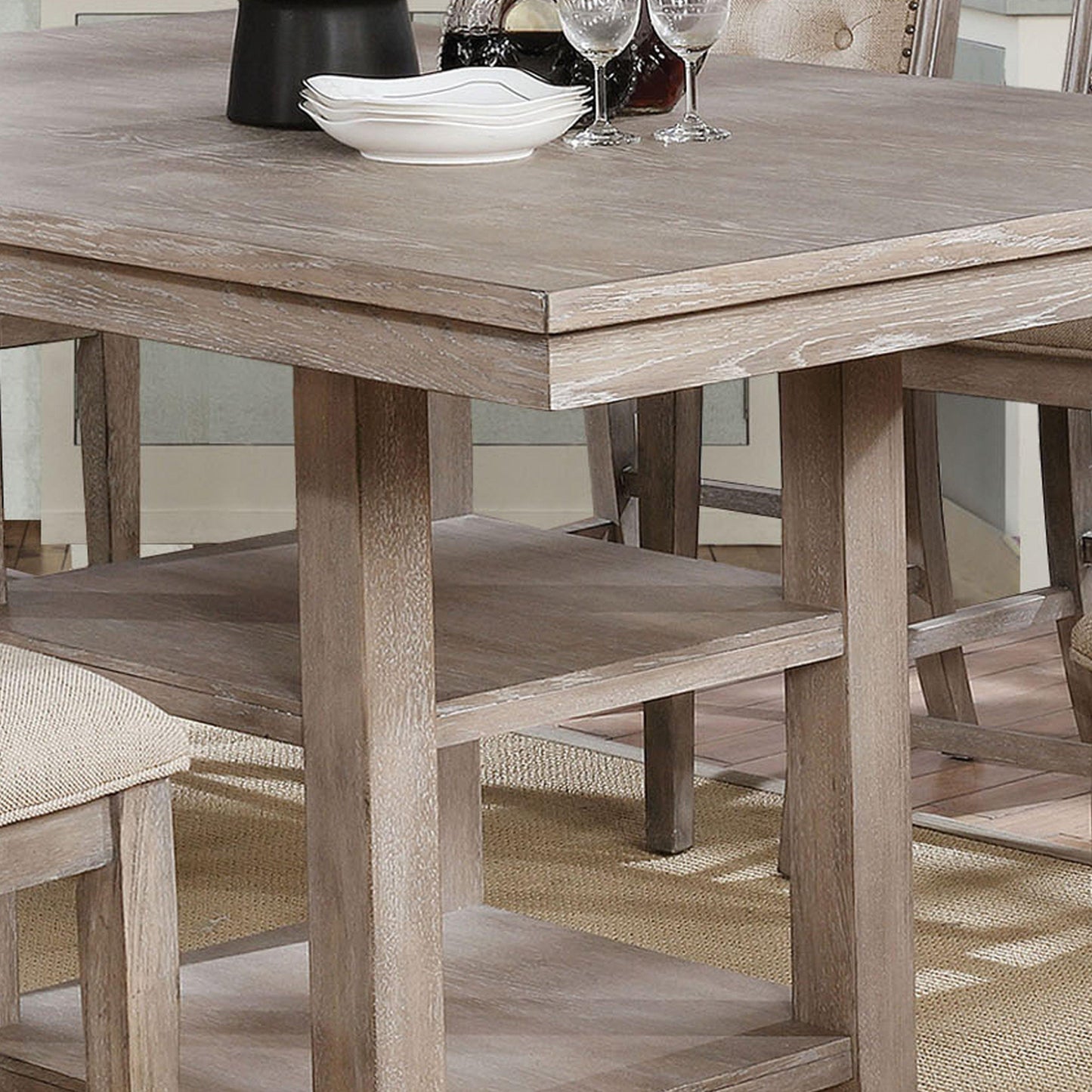  Furniture of America Ledyard Counter Height Dining Table with Pedestal Base CM3576PT IMAGE 3