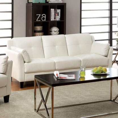  Furniture of America Pierre Stationary Leatherette Sofa CM6717WH-SF-PK IMAGE 1