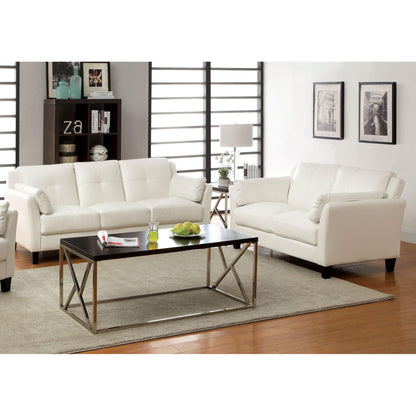  Furniture of America Pierre Stationary Leatherette Loveseat CM6717WH-LV-PK IMAGE 3