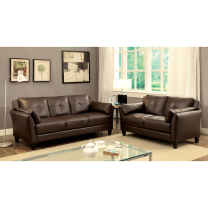  Furniture of America Pierre Stationary Leatherette Loveseat CM6717BR-LV-PK IMAGE 5