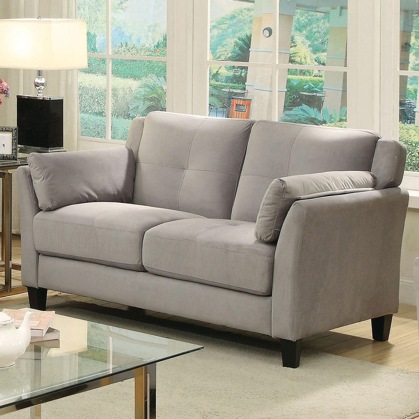  Furniture of America Ysabel Stationary Fabric Loveseat CM6716GY-LV-PK IMAGE 1