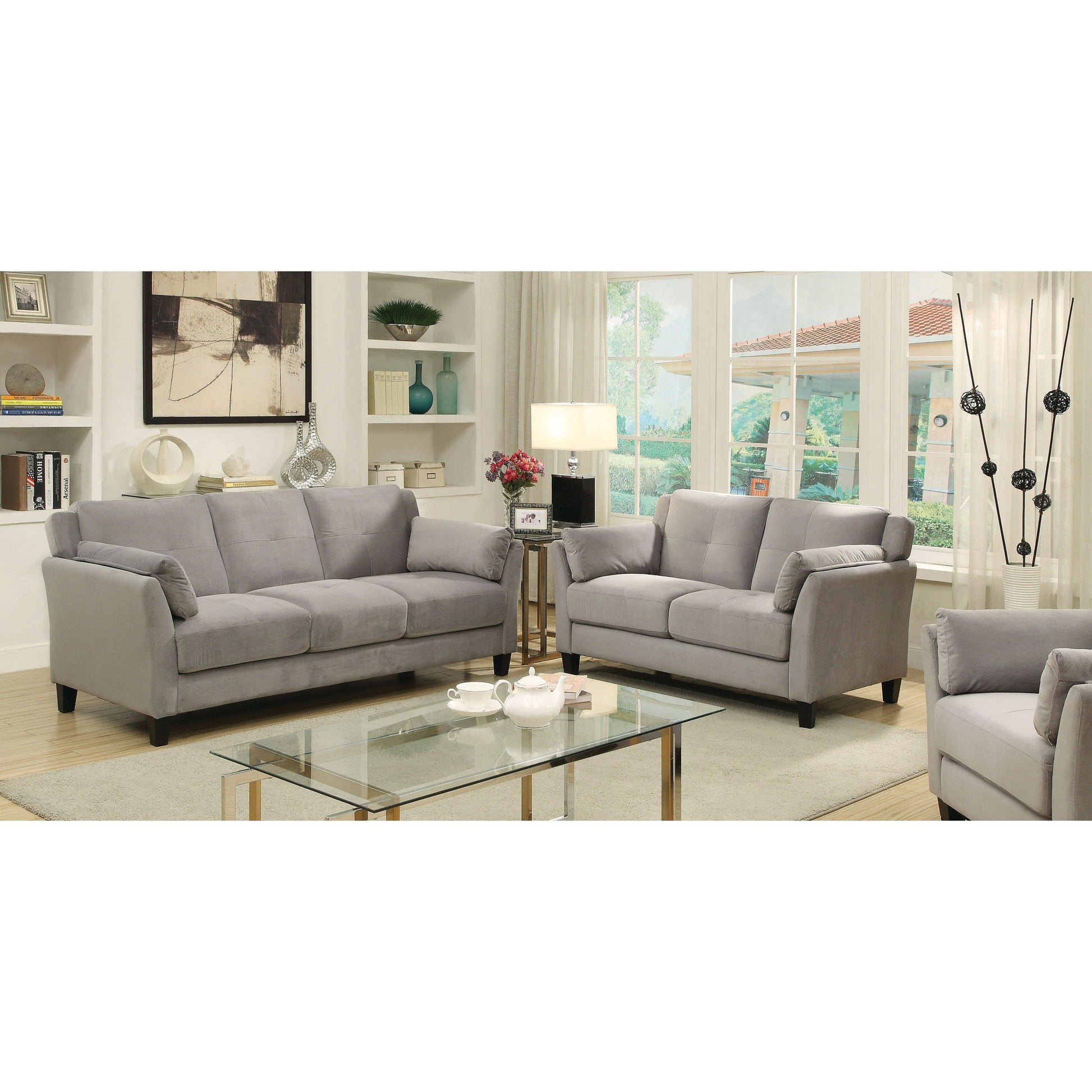  Furniture of America Ysabel Stationary Fabric Loveseat CM6716GY-LV-PK IMAGE 3