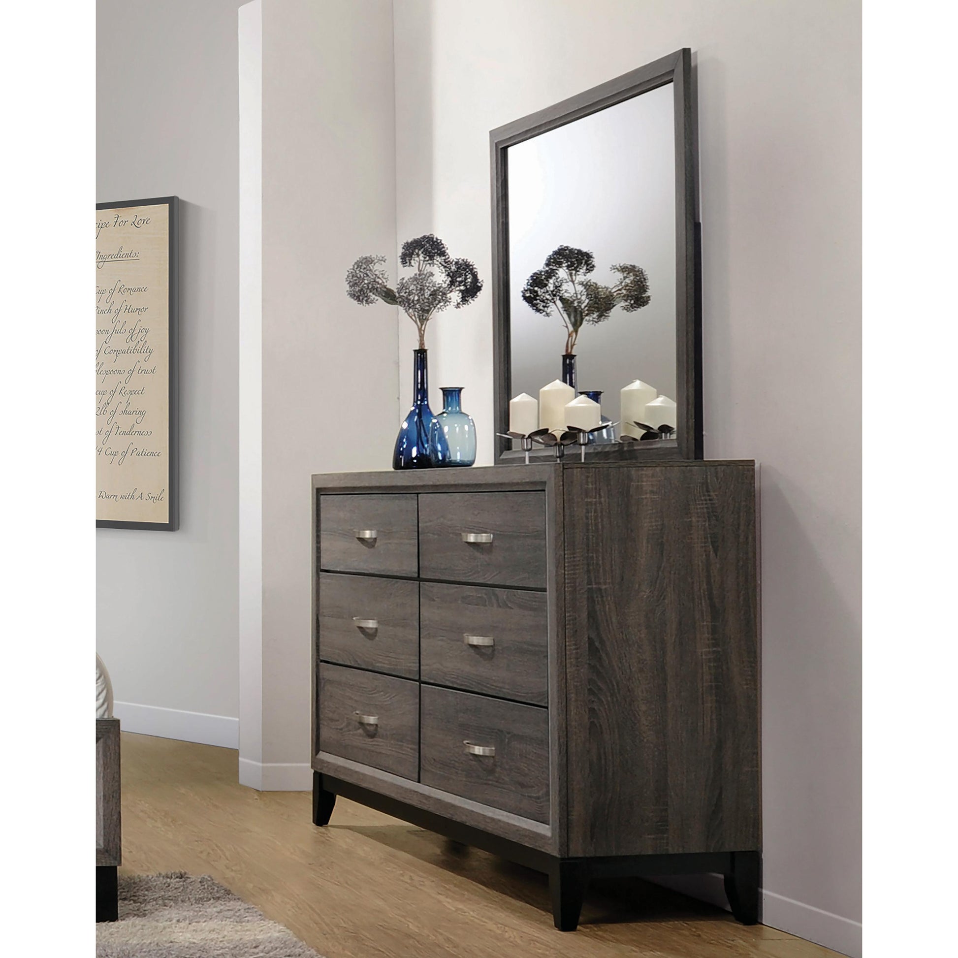  Coaster Furniture Watson 212424 Dresser Mirror - Grey Oak IMAGE 3
