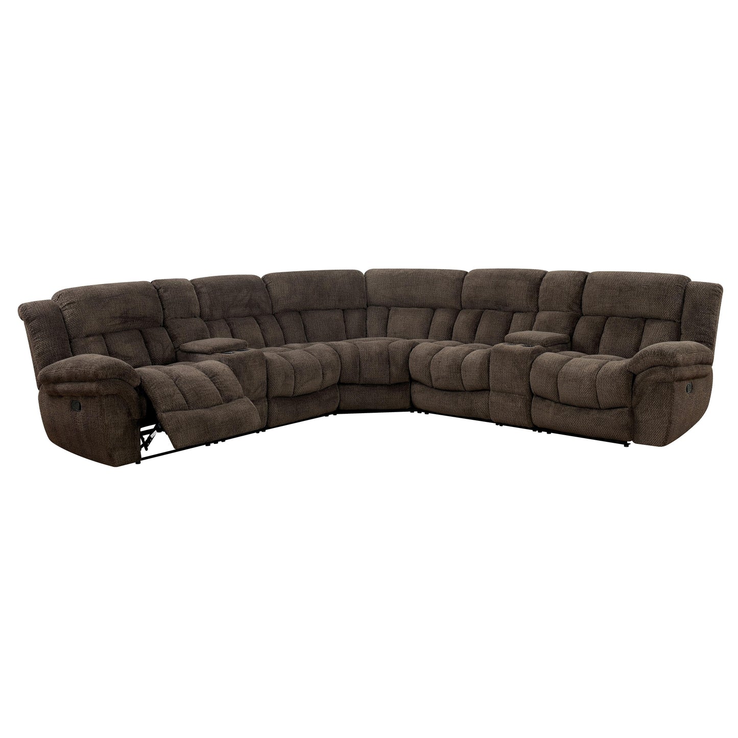  Furniture of America Irene Reclining Fabric 7 pc Sectional CM6585BR-SECT IMAGE 1