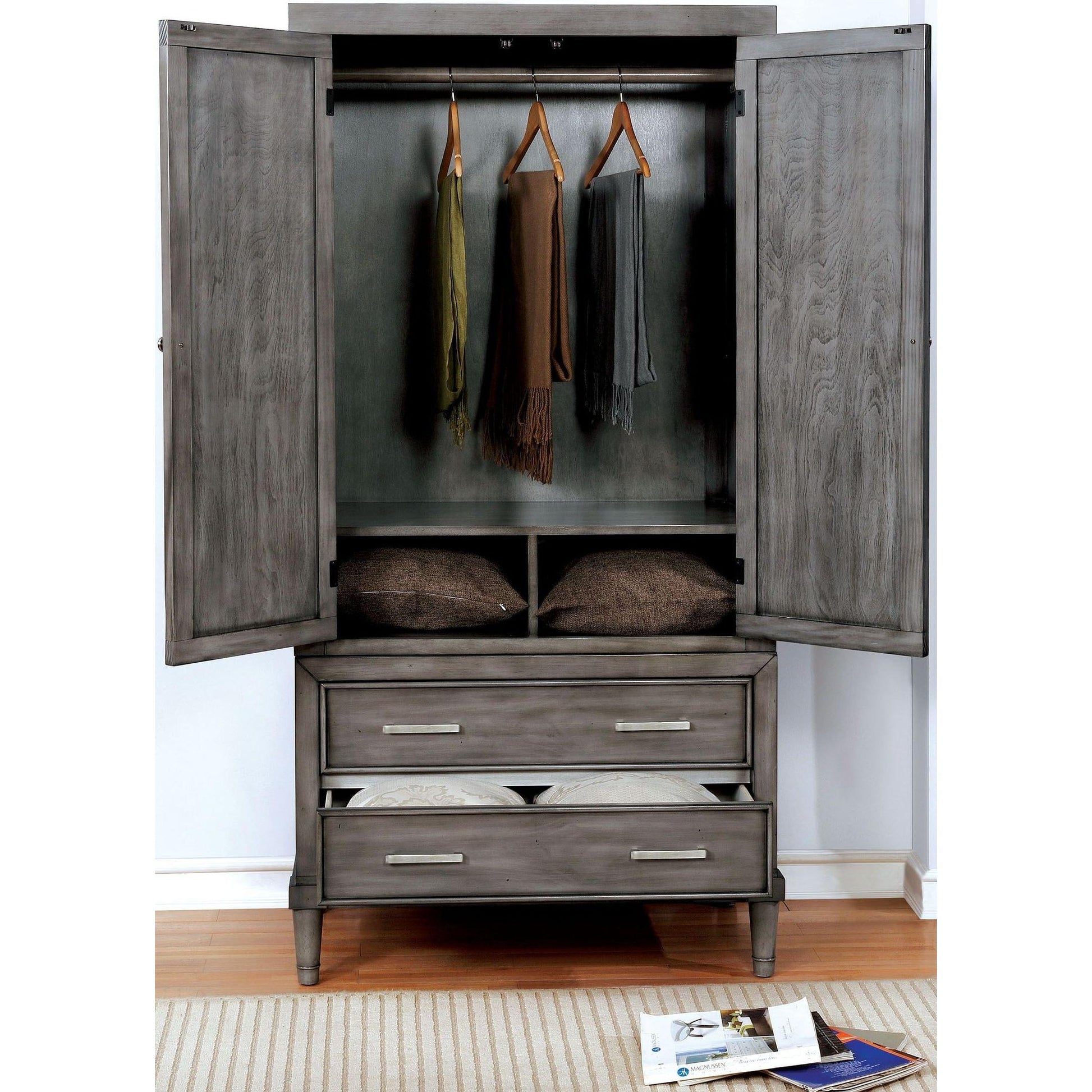  Furniture of America Daphne 2-Drawer Armoire CM7556AR-SET IMAGE 3