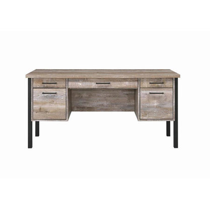  Coaster Furniture Samson 801950 60-inch 4-Drawer Office Computer Desk - Weathered Oak IMAGE 4