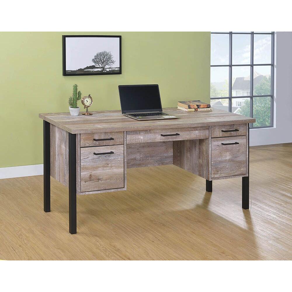  Coaster Furniture Samson 801950 60-inch 4-Drawer Office Computer Desk - Weathered Oak IMAGE 8