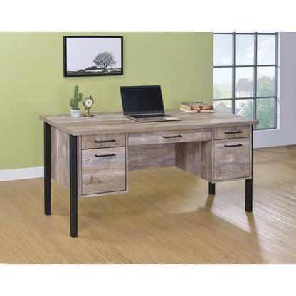  Coaster Furniture Samson 801950 60-inch 4-Drawer Office Computer Desk - Weathered Oak IMAGE 8