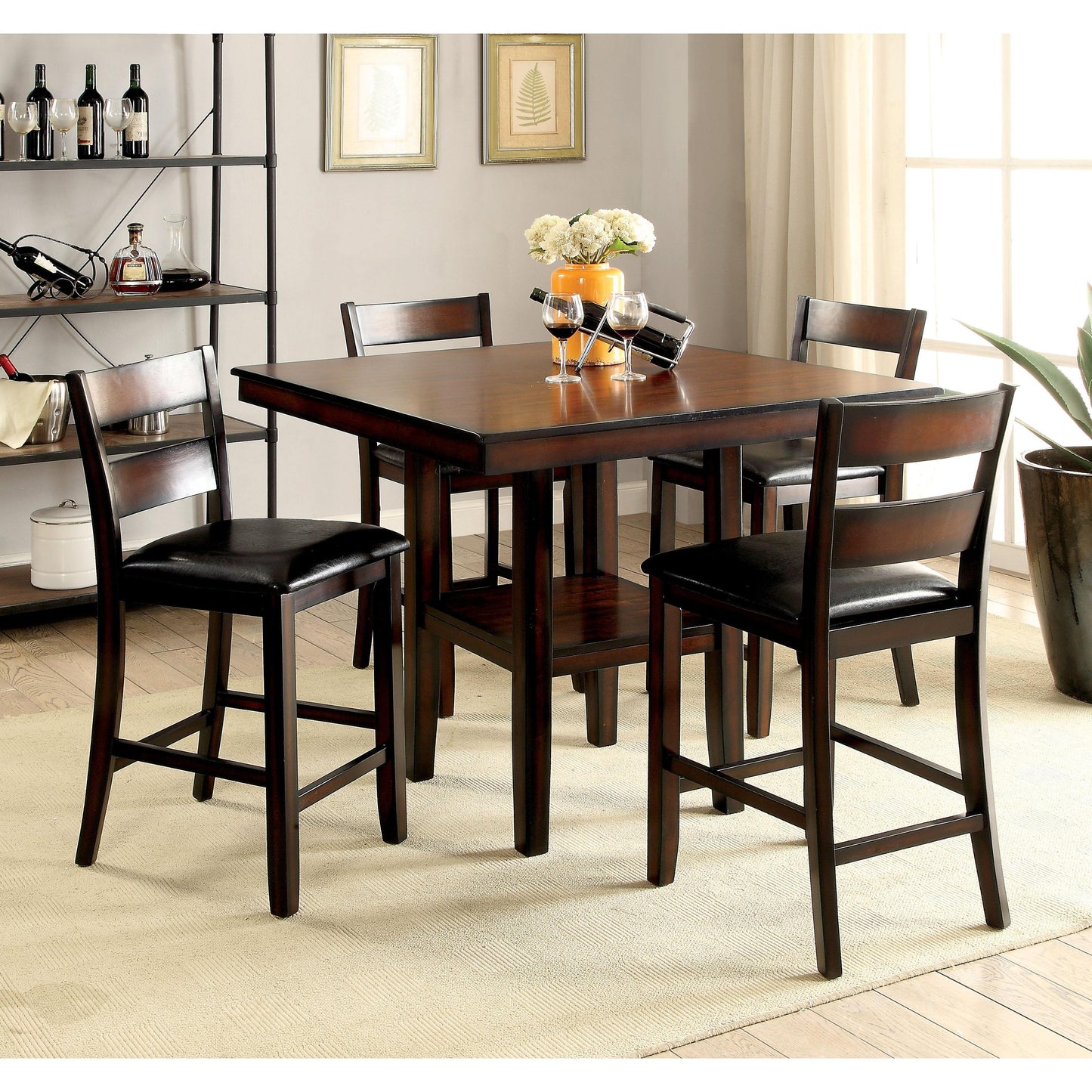  Furniture of America Norah 7 pc Counter Height Dinette CM3351PT-5PK IMAGE 1