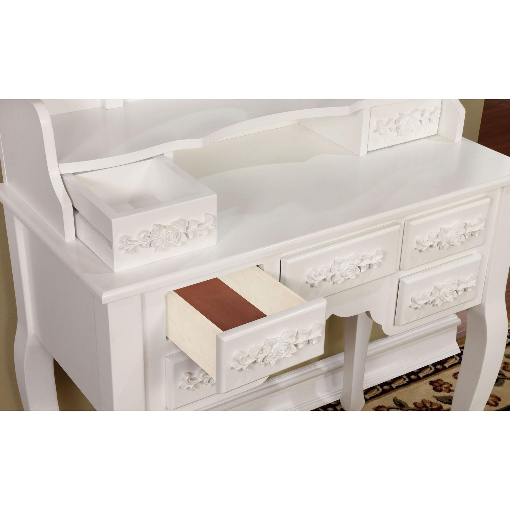  Furniture of America Harriet 7-Drawer Vanity Set CM-DK6845WH IMAGE 4