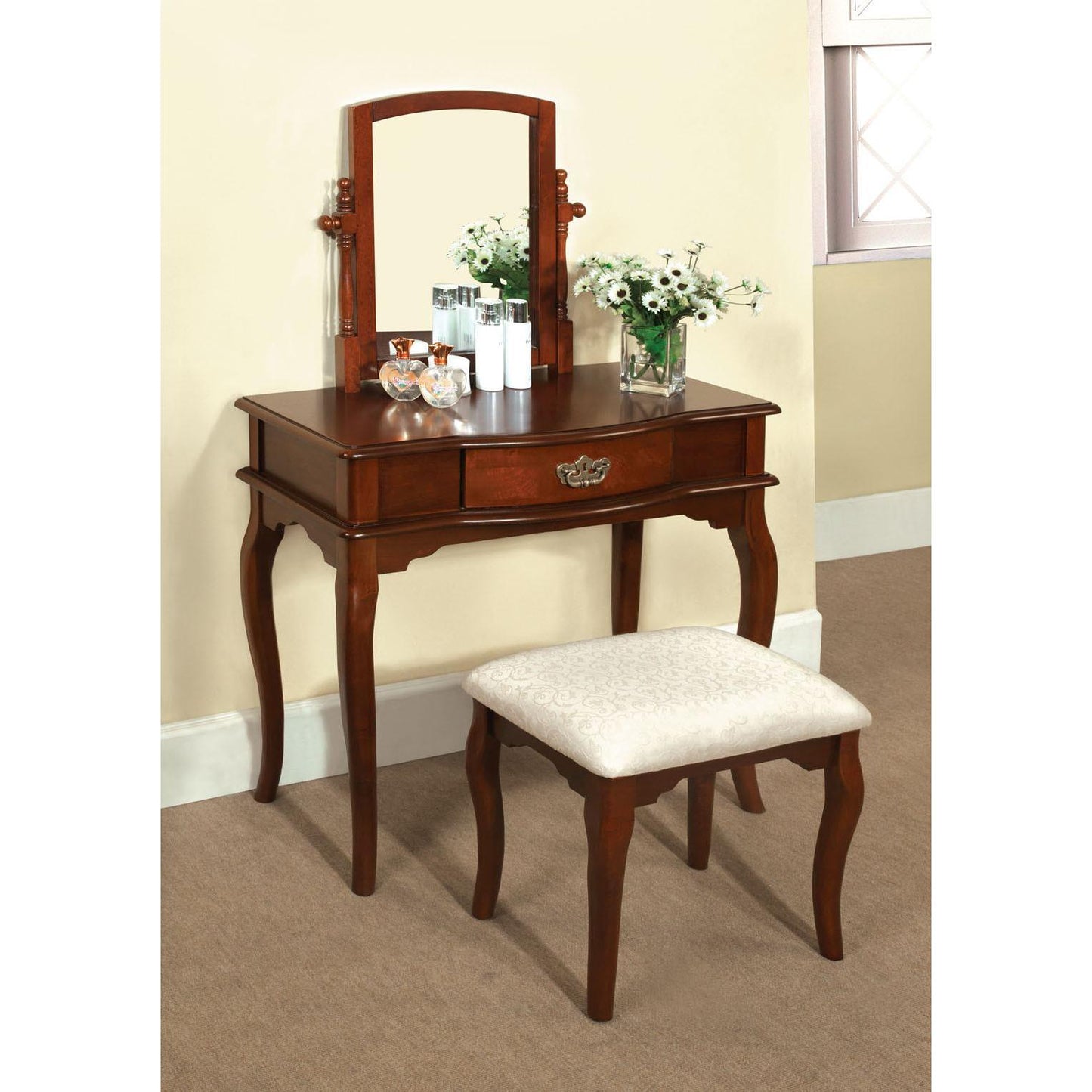  Furniture of America Madera Vanity Set CM-DK6404CH IMAGE 1