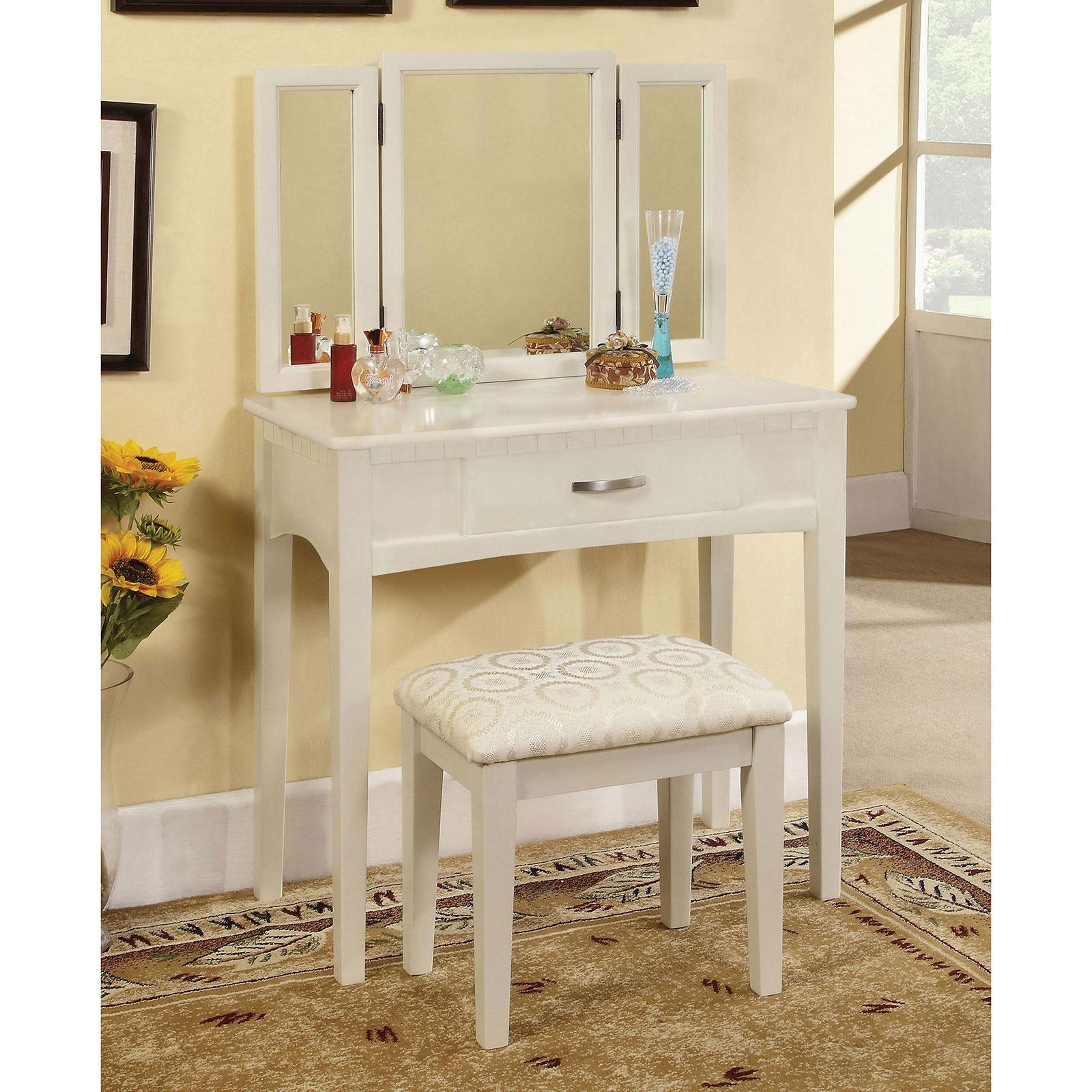  Furniture of America Potterville Vanity Set CM-DK6490WH IMAGE 1