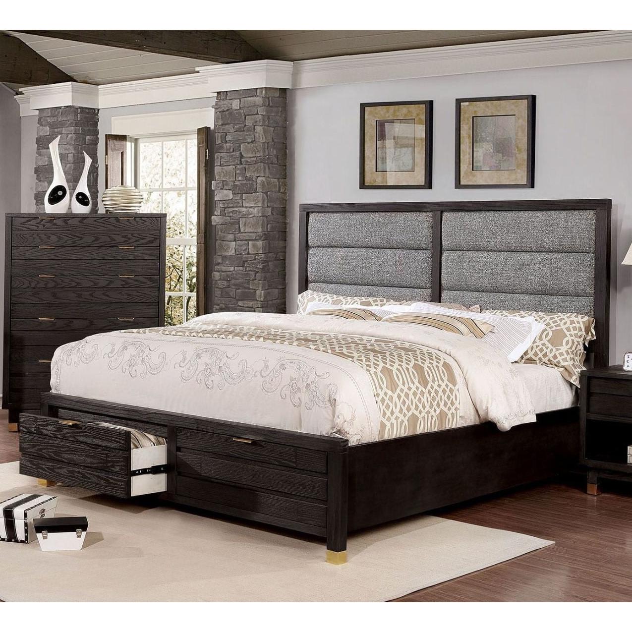 Furniture of America Bryony California King Panel Bed with Storage CM7511DR-CK-BED IMAGE 4
