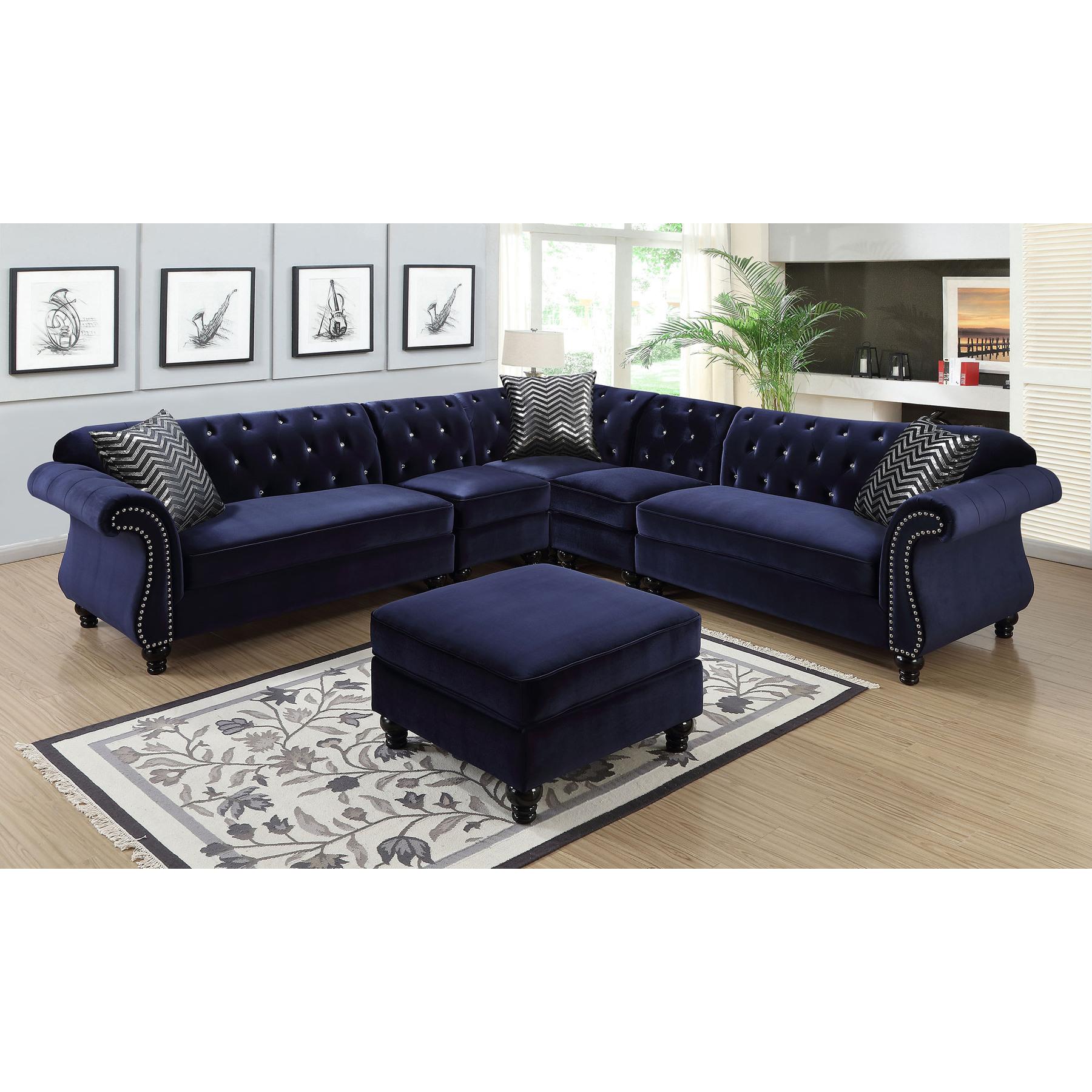  Furniture of America Jolanda II Fabric Ottoman CM6158BL-OT IMAGE 3