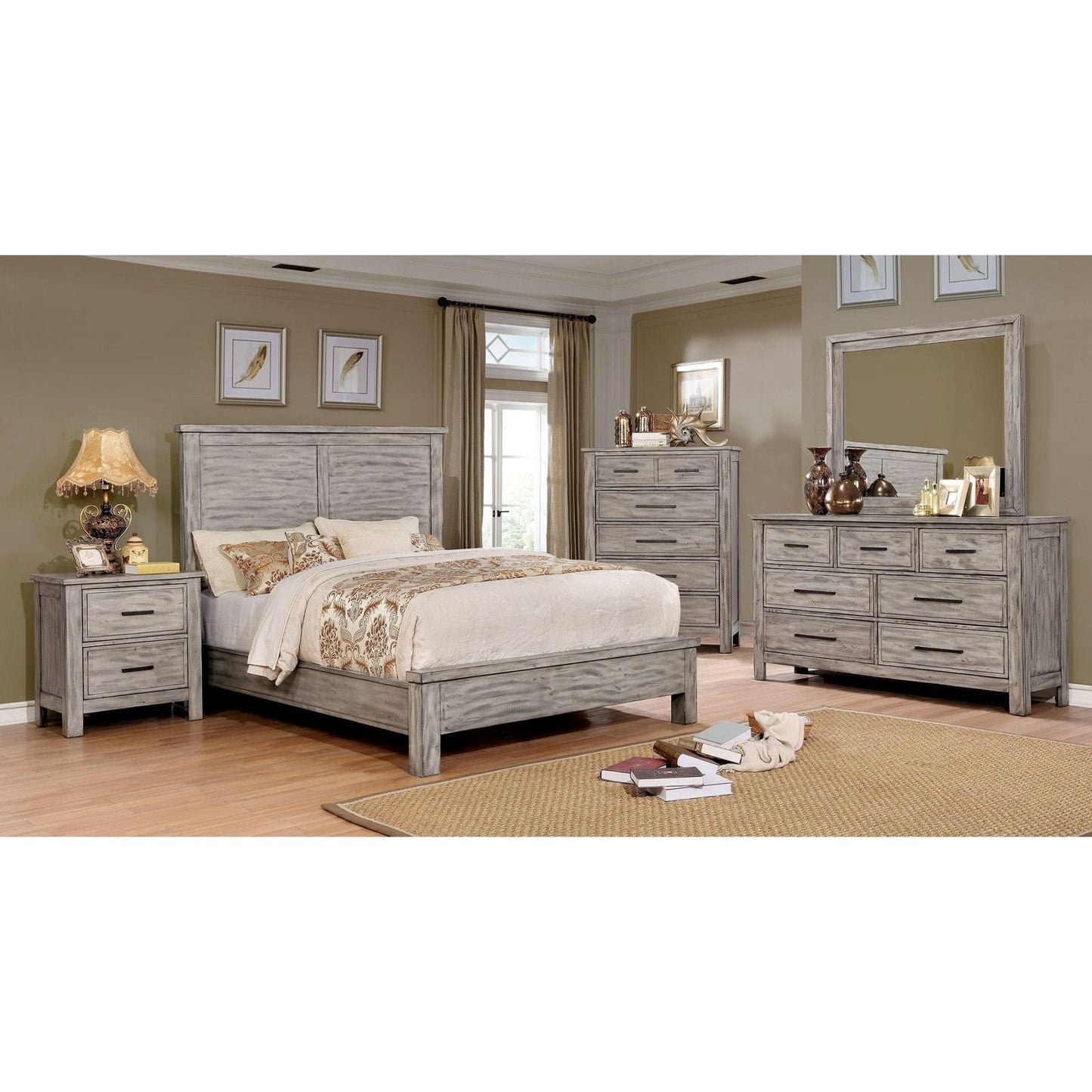 Furniture of America Canopus California King Panel Bed CM7422GY-CK-BED IMAGE 4