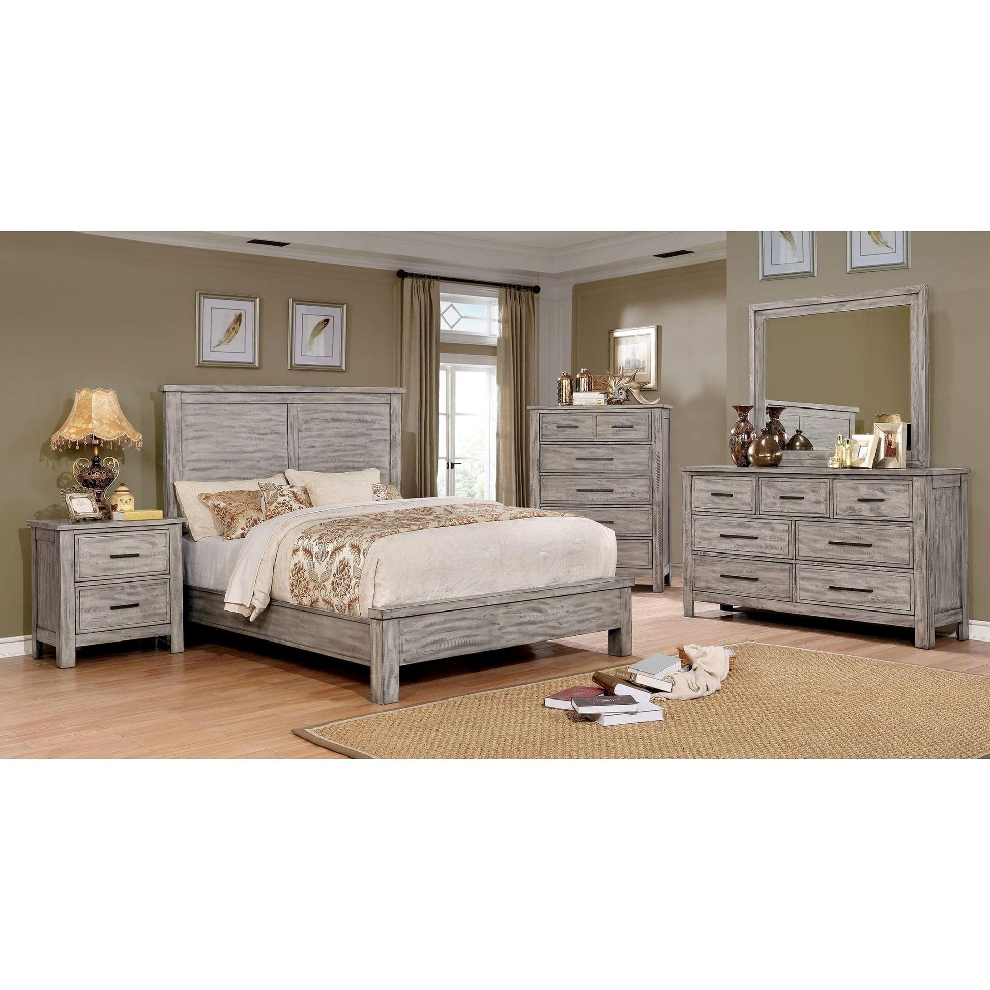  Furniture of America Canopus California King Panel Bed CM7422GY-CK-BED IMAGE 4