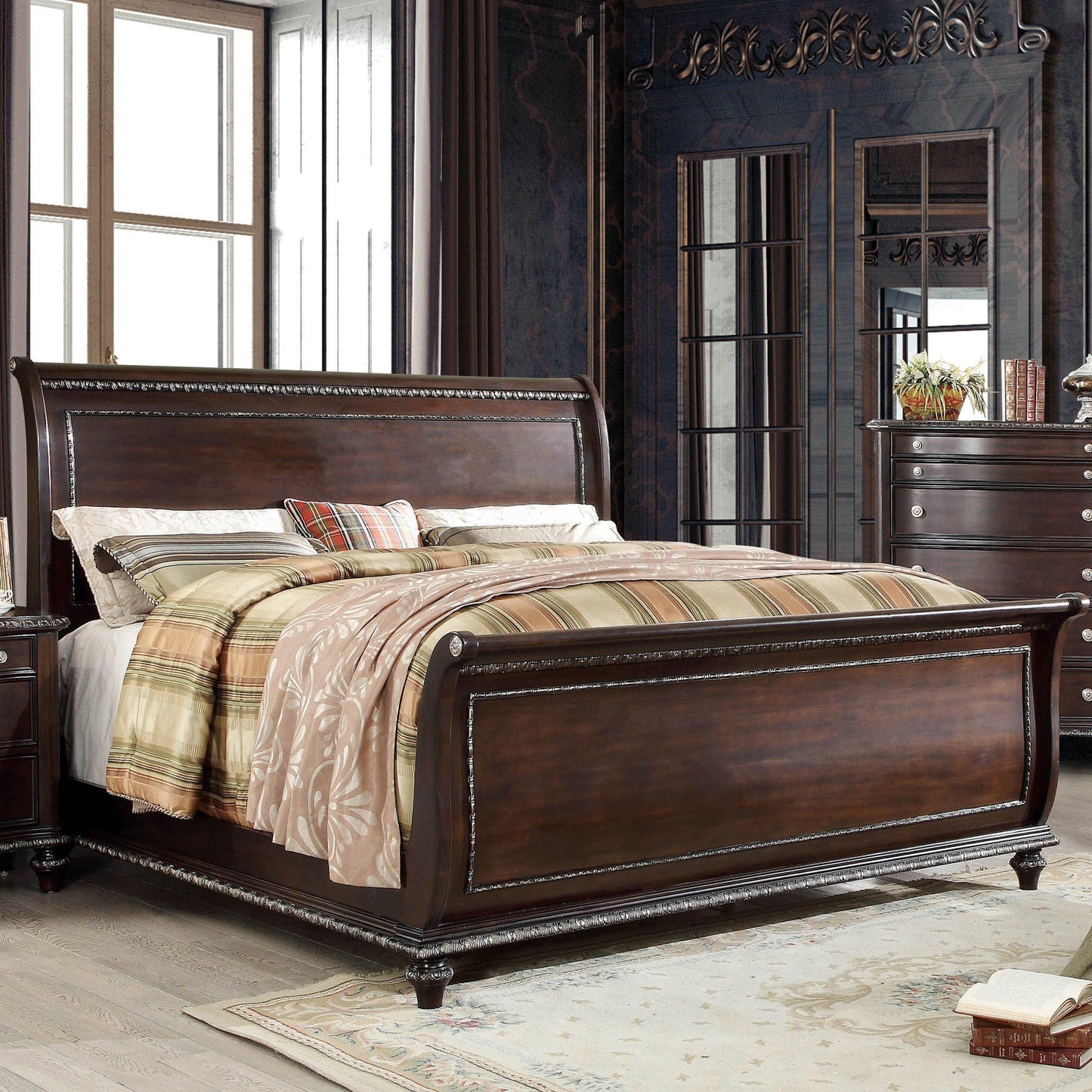  Furniture of America Europa King Sleigh Bed CM7389EK-BED IMAGE 1