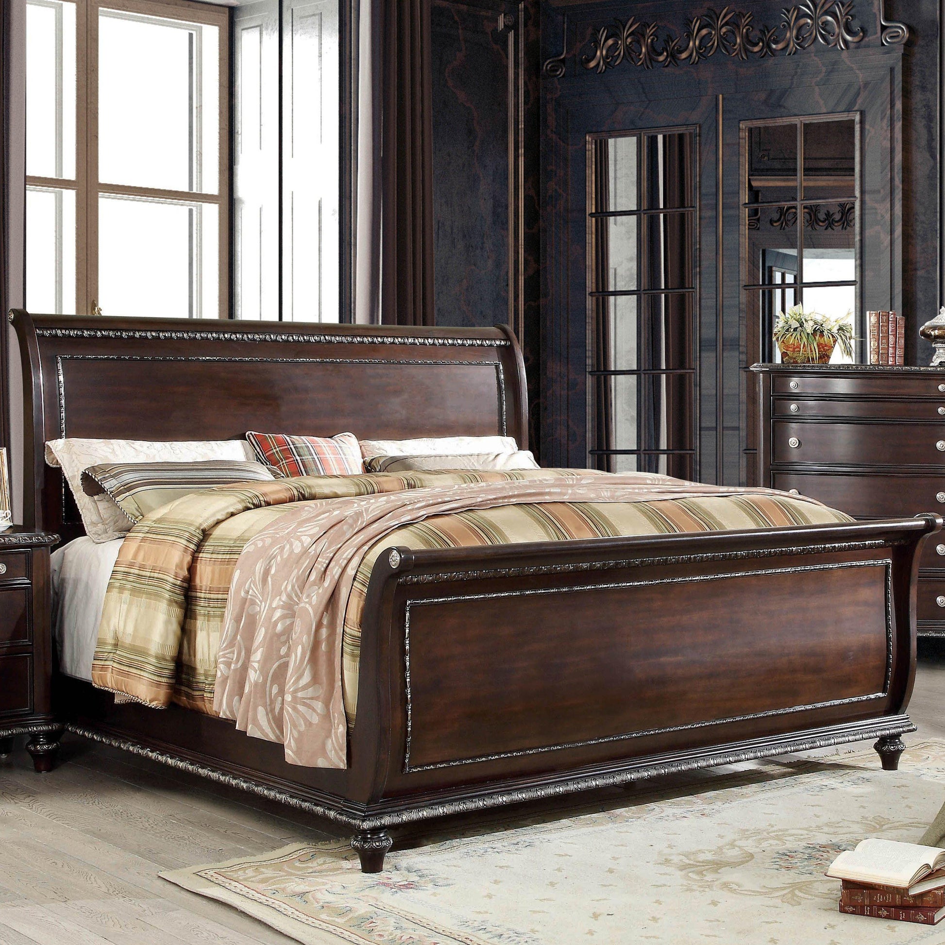  Furniture of America Europa King Sleigh Bed CM7389EK-BED IMAGE 1