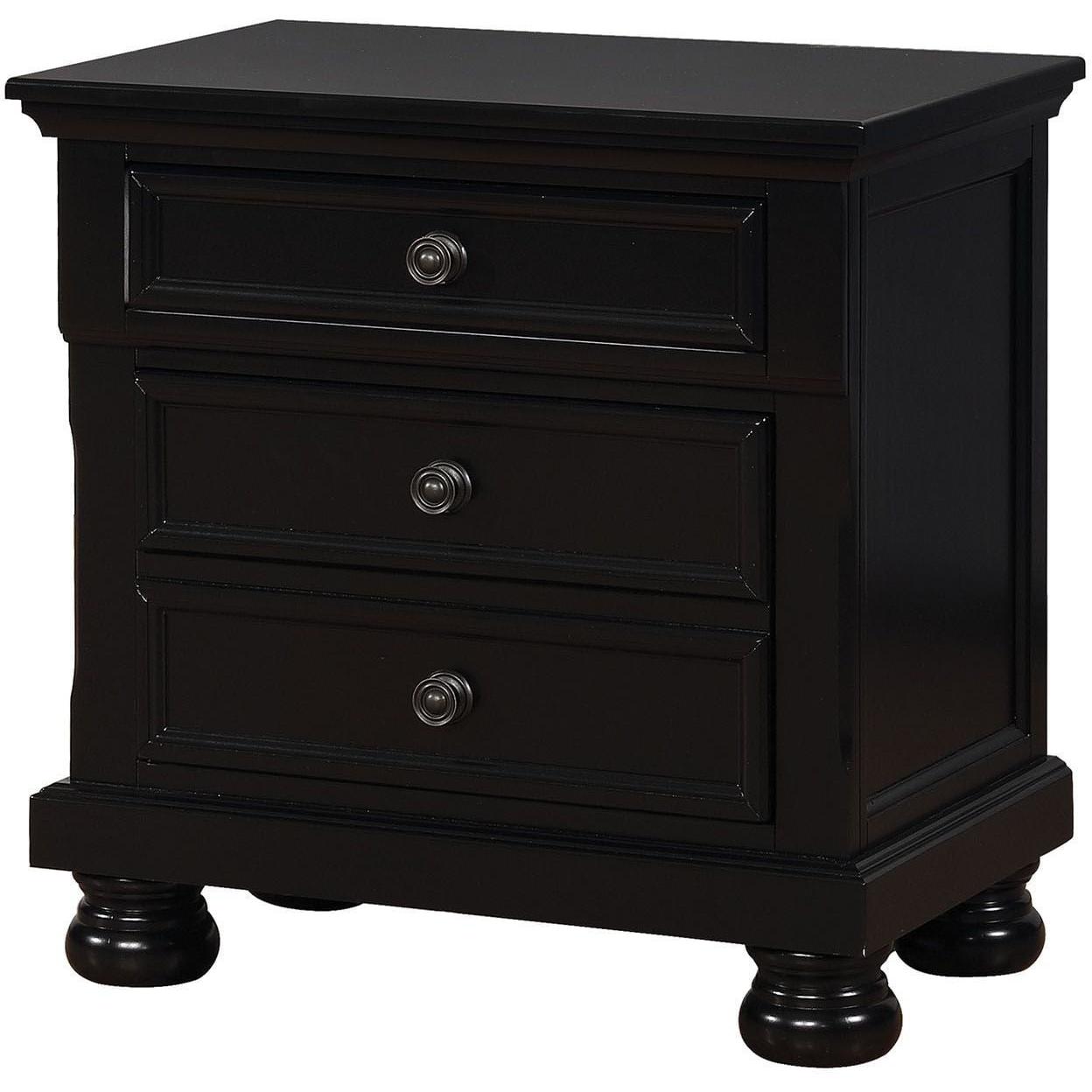  Furniture of America Castor 2-Drawer Nightstand CM7590BK-N IMAGE 1