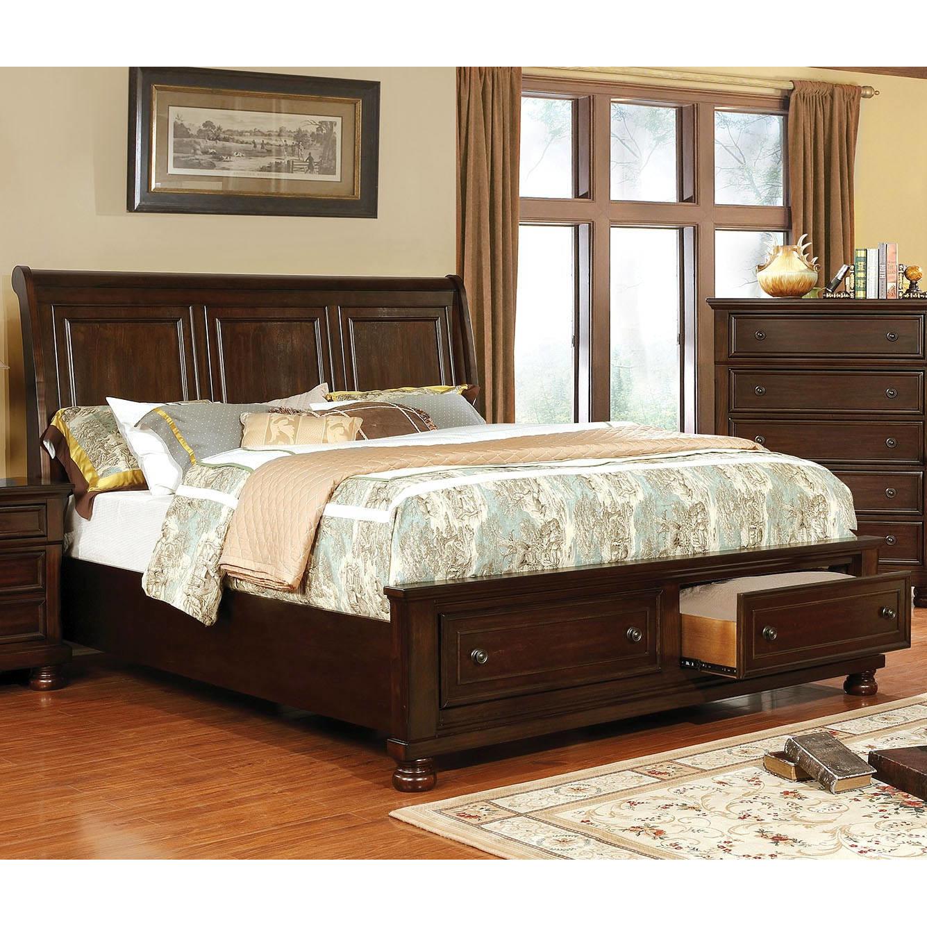  Furniture of America Castor California King Platform Bed with Storage CM7590CH-CK-BED IMAGE 2