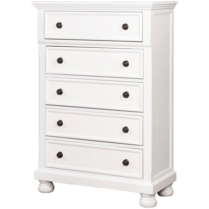  Furniture of America Castor 5-Drawer Chest CM7590WH-C IMAGE 1