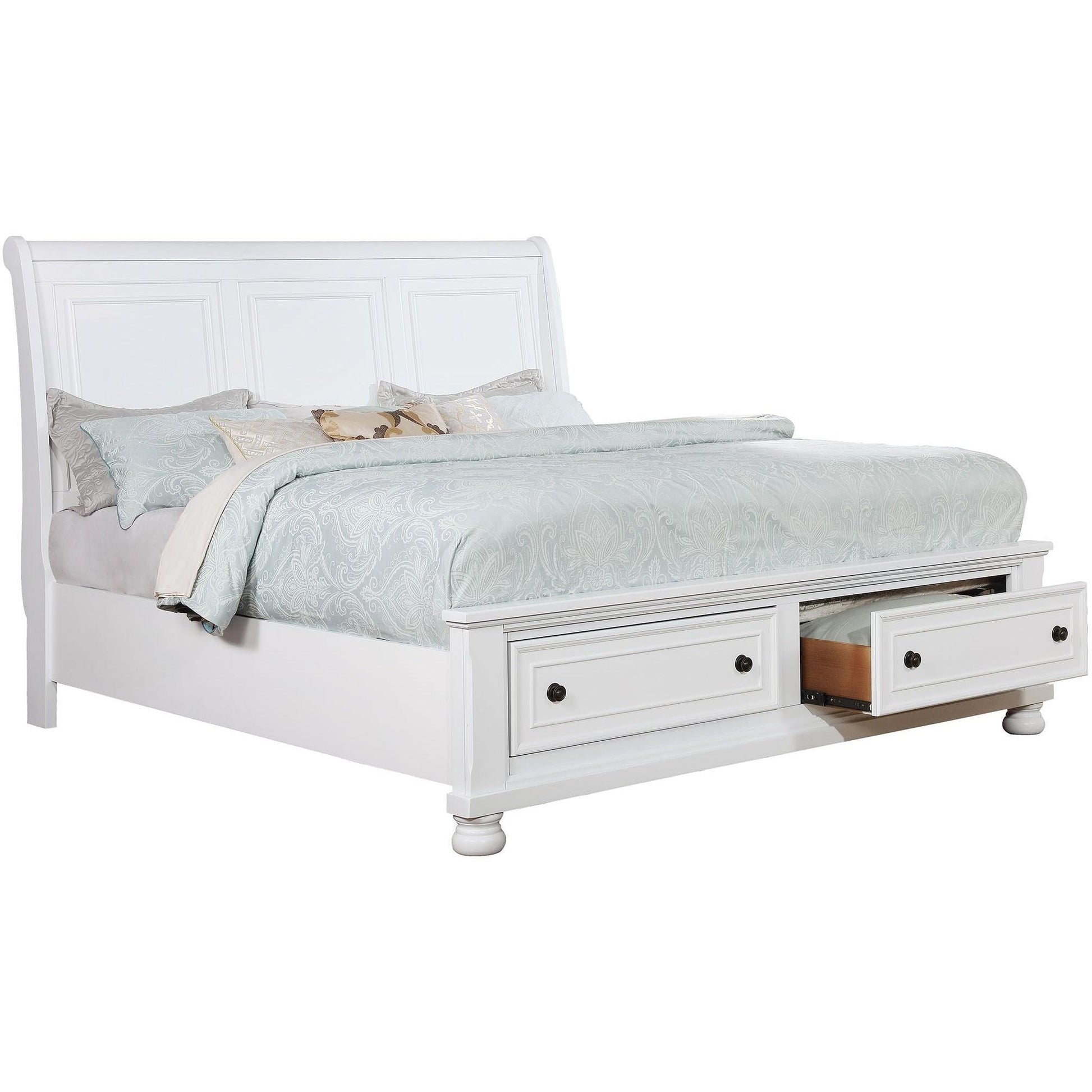  Furniture of America Castor California King Platform Bed with Storage CM7590WH-CK-BED IMAGE 1