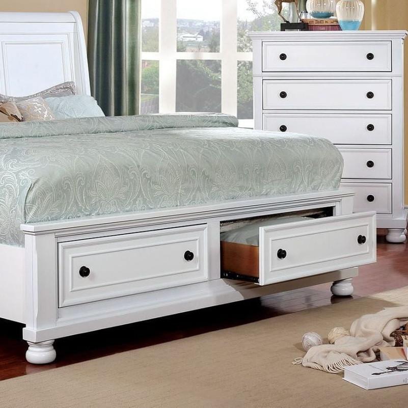  Furniture of America Castor California King Platform Bed with Storage CM7590WH-CK-BED IMAGE 4