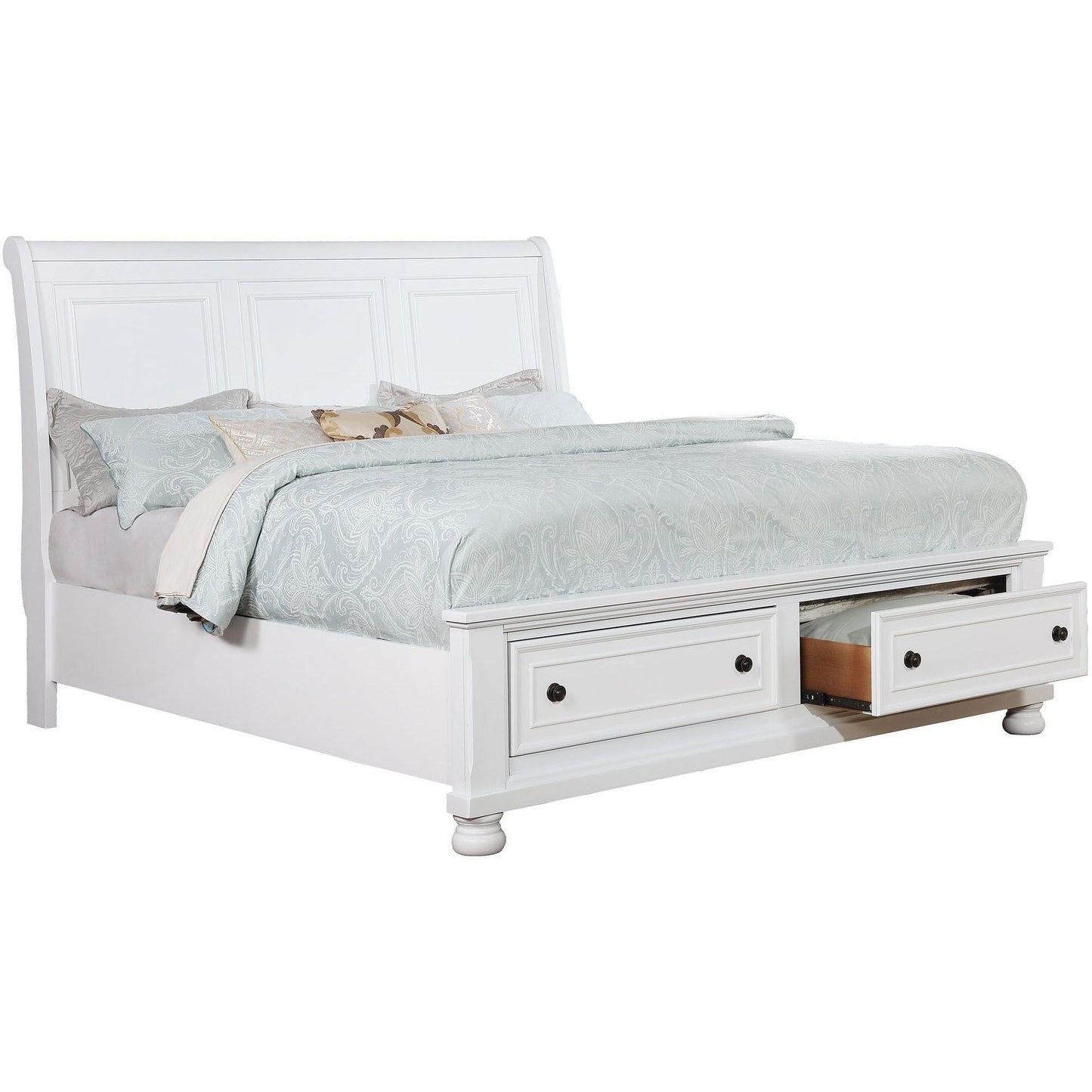  Furniture of America Castor King Platform Bed with Storage CM7590WH-EK-BED IMAGE 1