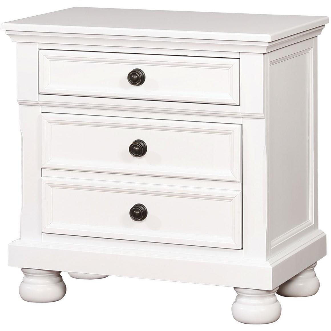  Furniture of America Castor 2-Drawer Nightstand CM7590WH-N IMAGE 1