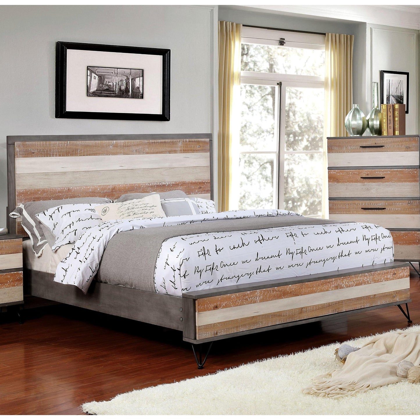 Furniture of America Haddel King Panel Bed CM7592GY-EK-BED IMAGE 1