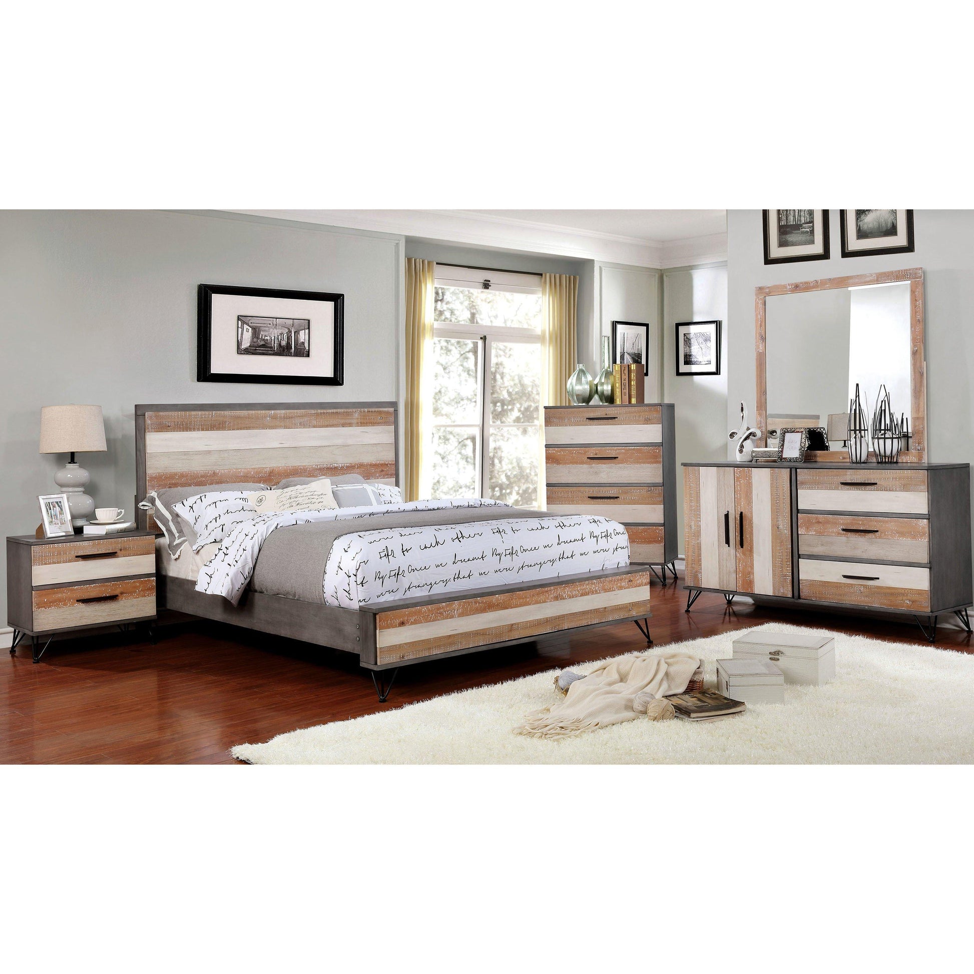  Furniture of America Haddel King Panel Bed CM7592GY-EK-BED IMAGE 4