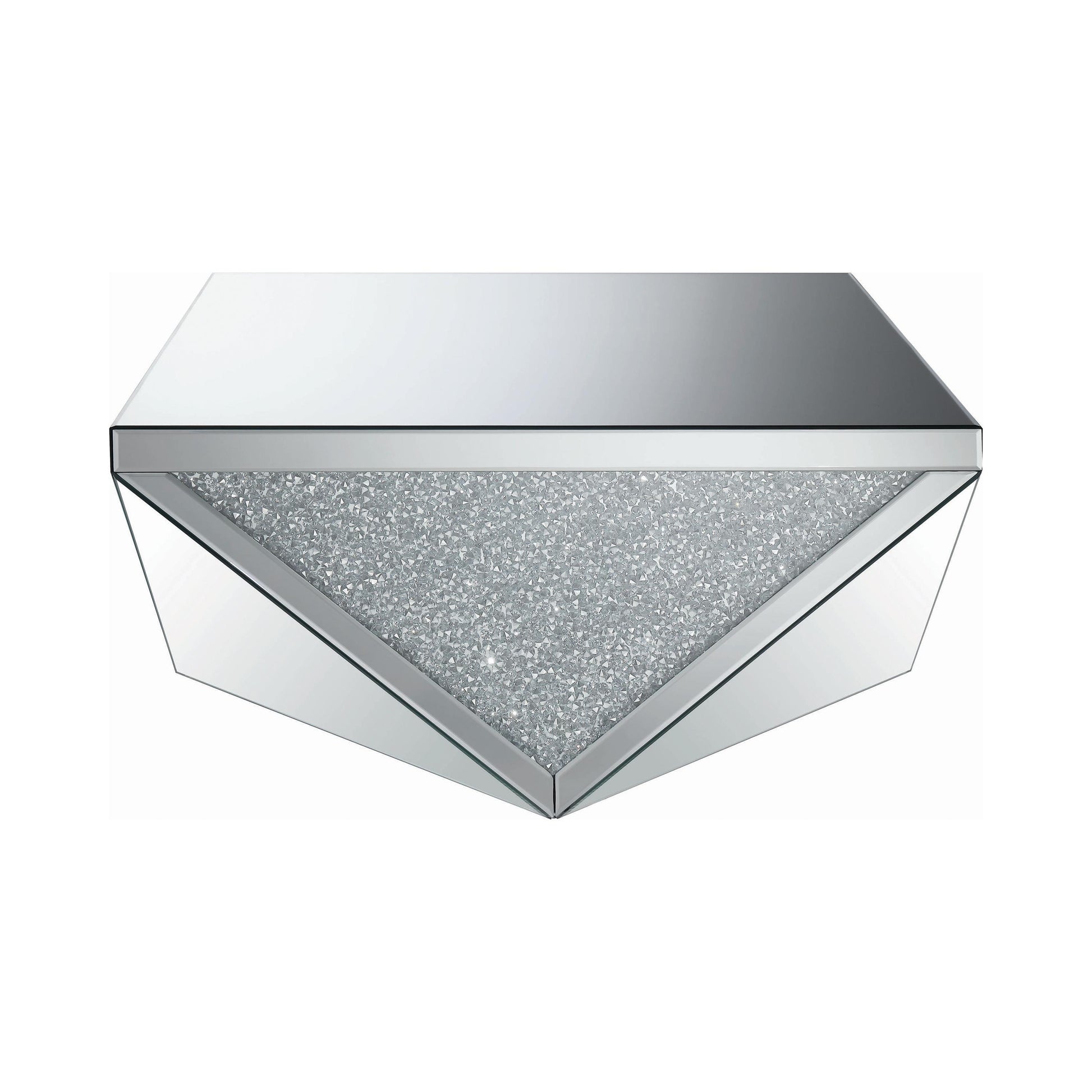 Coaster Furniture Amore 722508 Square Mirrored Acrylic Crystal Coffee Table - Silver IMAGE 2