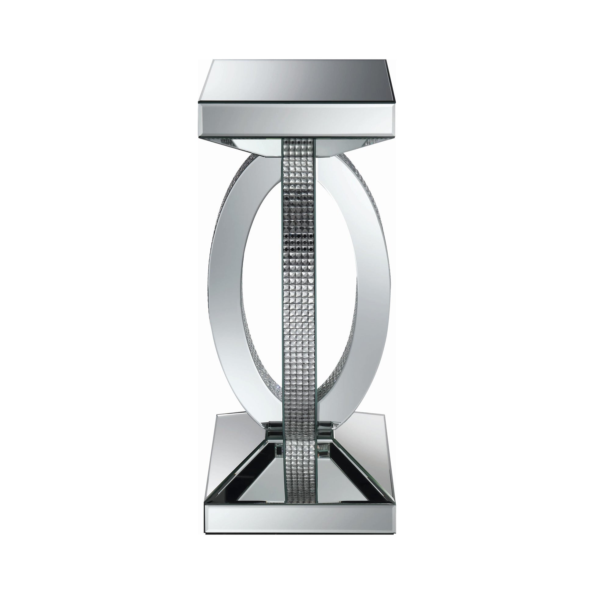 Coaster Furniture Amalia 722517 Square Mirrored Acrylic Crystal Side End Table - Silver IMAGE 2