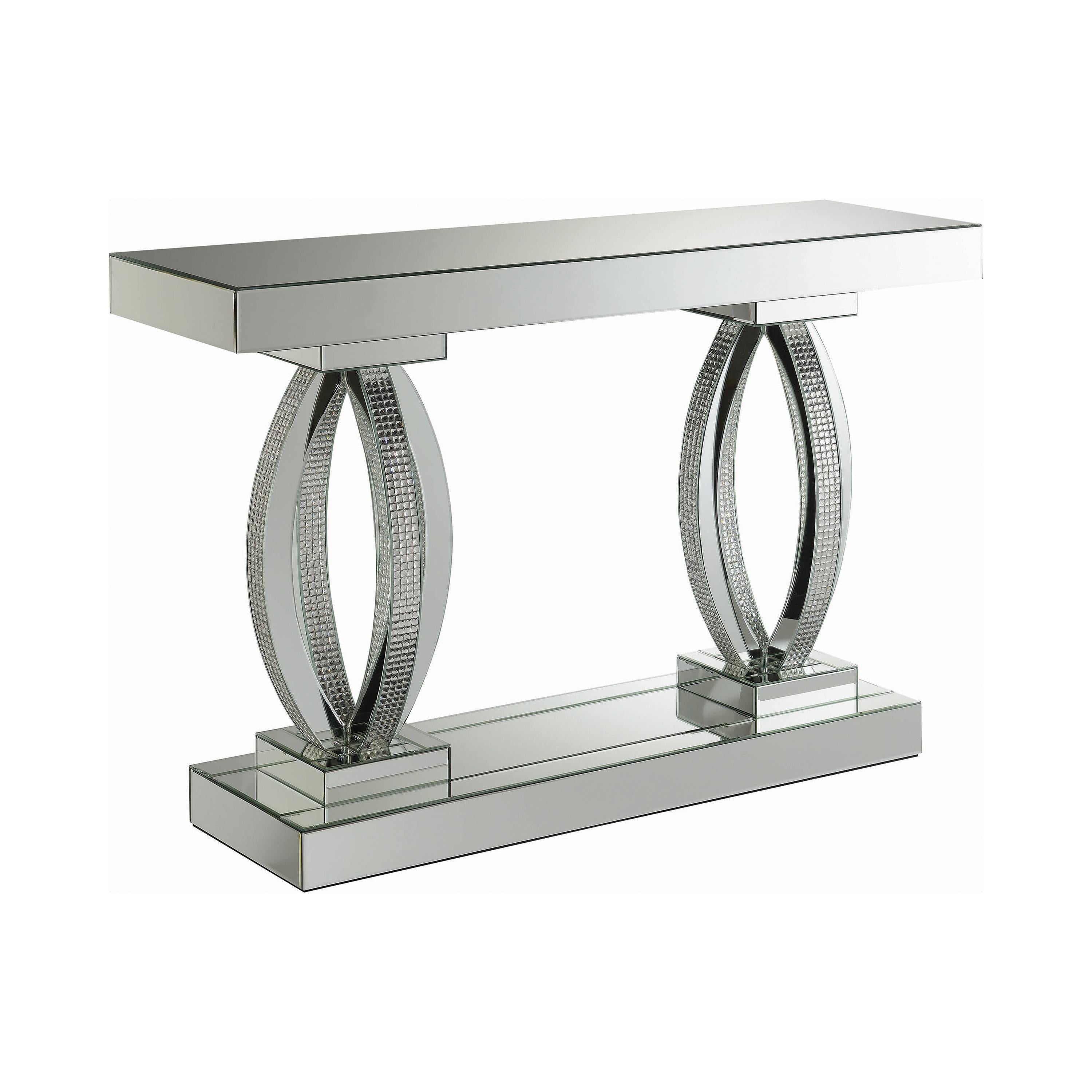 Coaster Furniture Amalia 722519 Mirrored Acrylic Entryway Sofa Console Table - Silver IMAGE 1