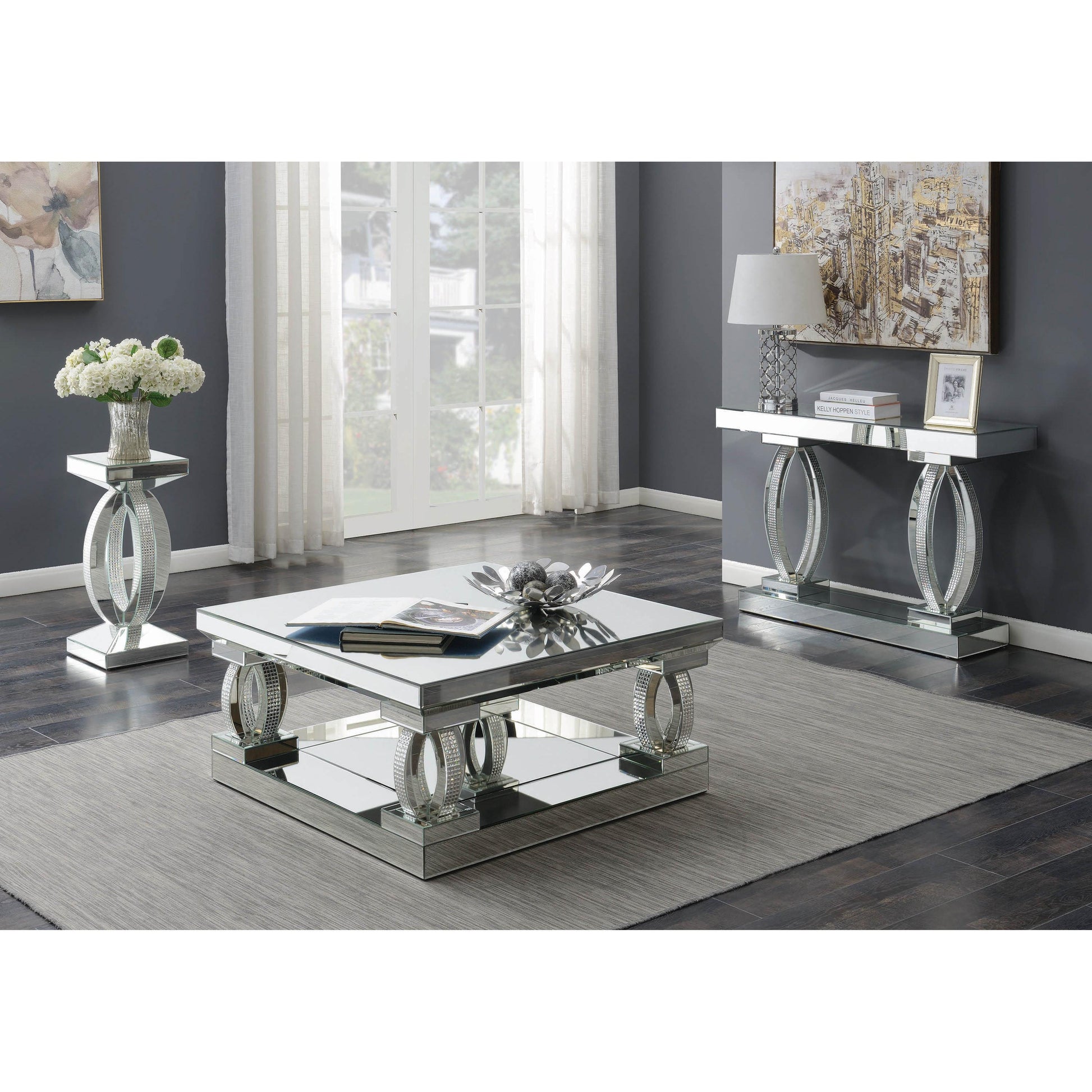 Coaster Furniture Amalia 722519 Mirrored Acrylic Entryway Sofa Console Table - Silver IMAGE 4