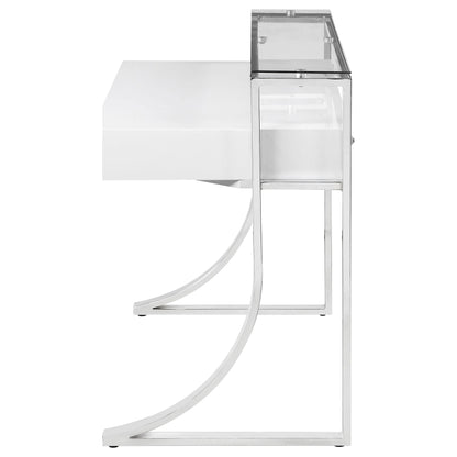 Coaster Furniture Gemma 802141 48-inch 2-Drawer Writing Desk - White High Gloss IMAGE 4