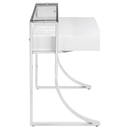 Coaster Furniture Gemma 802141 48-inch 2-Drawer Writing Desk - White High Gloss IMAGE 8