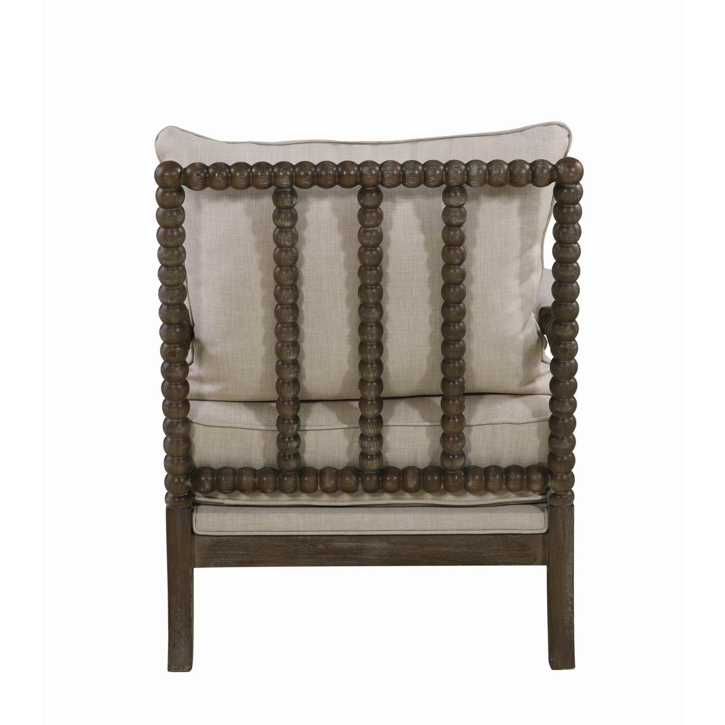  Coaster Furniture Blanchett 905362 Upholstered Bobbin Accent Chair - Beige and Natural IMAGE 4
