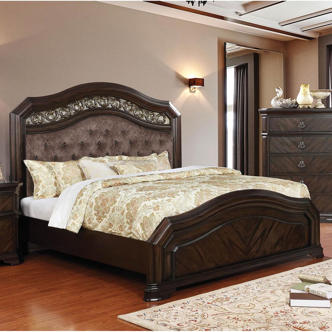  Furniture of America Calliope King Upholstered Panel Bed CM7752EK-BED IMAGE 4