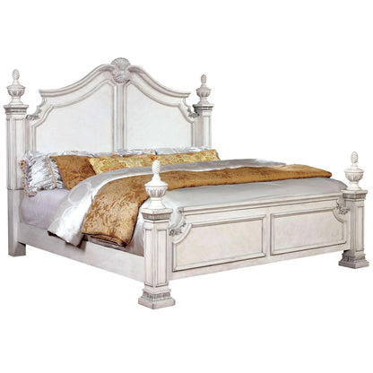  Furniture of America Hesperos California King Poster Bed CM7798WH-CK-BED IMAGE 1