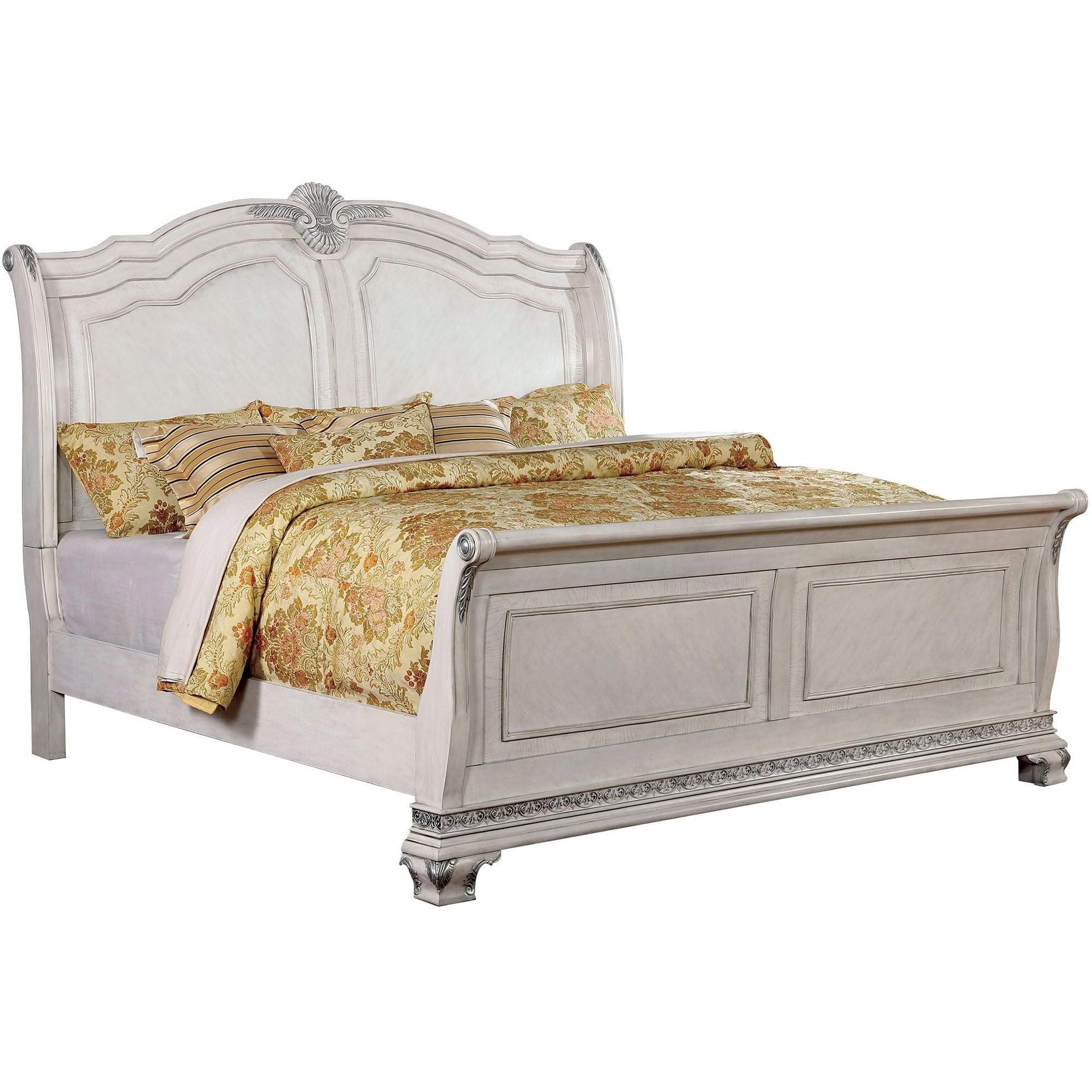  Furniture of America Isidora California King Sleigh Bed CM7799WH-CK-BED IMAGE 1